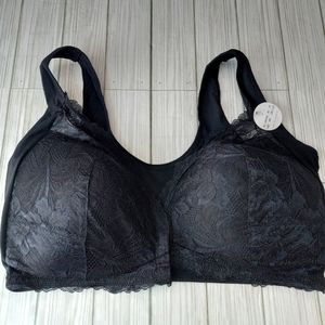 The Lacy Bra Black Floral Lace 44D